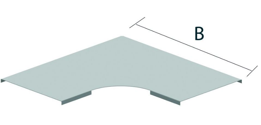 Deksel voor horizontale bocht 90° h=10 b=306 zink magnesium
